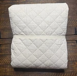 Pottery Barn Belgian Flax Linen Diamond Quilt King/ Cal New! Read. Fixed Price $189.00.