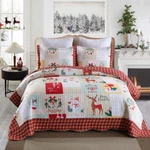Marcielo Christmas Quilt Set Bedspread B023. Fixed Price $39.99.