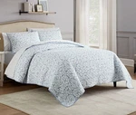 Traditions By Waverly Luxury Microfiber King Size Quilt Set Azure Blue Brand New. Fixed Price $100.00.