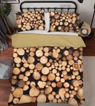 3D Log Wood Quilt Cover Bedding Sets Pillowcases Queen 4. Fixed Price $71.84.