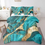 Erosebridal Teal Marble 7 Pcs Comforter Set Queen Gold Crack Bedding Boys. Fixed Price $109.72.