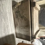 Wood Storage Box Brown Rectangle Face Design Natural Finish Grain. Fixed Price $21.00.