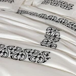 $2700 New Frette 3 Pc Ornate Medallion Embroidery Milk Black King Duvet +2 Shams. Fixed Price $825.00.