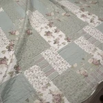 Shabby Chic Patchwork Reversible Pink Green Floral Queen King 89X100 W/shams. Fixed Price $129.00.
