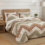 Dada Bedding Botanical Cranberry Sage Chevron Floral Duvet Cover Set W/ Pillow. Fixed Price $49.99.