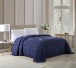 Beatrice Home Fashions Medallion Chenille Bedspread, King, Navy. Fixed Price $63.12.