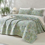 Bedspread 3 Piece Oversized King Plus 128X120 Green Quilted Cotton Lightweight. Fixed Price $259.99.