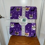 Nwt Lili Chin Berkshire Halloween Kitty Cat Bats Queen Throw Blanket 90"X90". Fixed Price $48.00.