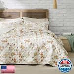 Bedsure Floral Quilt King Size - Reversible Falling Botanical Bedding. Fixed Price $93.09.