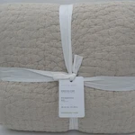 Pottery Barn Pickstitch Quilt King Cal Flax Neutral Farmhouse Bedding. Fixed Price $209.99.