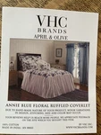 Vhc April & Olive Queen 3PC Quilt Sham Set Reversible Cotton Floral Stripe Nwt. Fixed Price $124.99.
