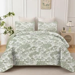 Botanical Reversible Lightweight Microfiber Bedspread Set Coverlet All Season. Fixed Price $37.80.