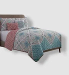 Vcny Home Blue Windsor 5-PIECE Medallion Reversible Quilt Set, Queen Size. Fixed Price $35.09.