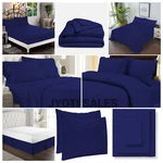 Select Bedding Set - Sheets/duvet Covers/bed Skirt/pillow Cases Navy Blue Solid. Fixed Price $152.69.