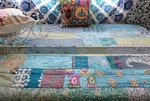 Blue Kantha Quilt Reversible Blanket Bohemian Bedspread Hippie Tribal Sofathrow. Fixed Price $75.00.