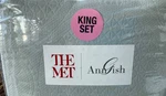 Ann Gish The Met X Great Hall King Coverlet W/2 Shams 3 Pc Set Aqua Msrp $525. Fixed Price $299.00.