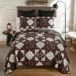 Donna Sharp Log Cabin Star Cotton Quilt Collection. Fixed Price $168.00.