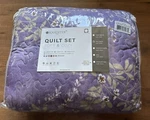Kasentex Queen Quilt Set Lightweight Bedspread Coverlet(purple Floral, 90X90). Fixed Price $36.47.