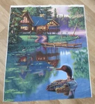 David Textiles Kim Norlien Lake Lodge Cabin Loon Panel 43 36" Quilt Craft. Fixed Price $14.45.