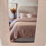 3-PC Piubelle Linen Blend King Size Duvet Cover Set Light Peach Shabby Chic New. Fixed Price $129.55.