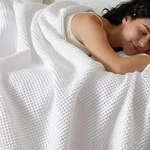 Pre-washed 100% Cotton Waffle Weave Blanket King Size For Bed,snag Proof Throw. Fixed Price $97.99.