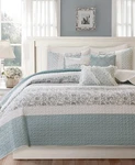 Madison Park Dawn 6-PC. Quilt Set, Full/queen, Aqua, Nwt. Fixed Price $64.88.
