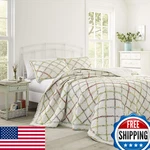 Laura Ashley Home - King Quilt Reversible Cotton Bedding Lightweight Decor. Fixed Price $156.25.