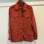 Nwt Max Jeans Utility Jacket Womens Medium Orange Textured Pockets Tencel Soft. Fixed Price $27.99.