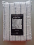 Brooks Brothers 100% European Flax Linen King Duvet Set 3 Pc Blue White Stripe. Fixed Price $111.00.
