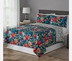Mainstays Floral Red/blue Polyester Quilt Full/queen Reversible. Fixed Price $15.20.