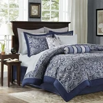 Madison Park 12-PCS Faux Silk Jacquard Paisley Comforter Set-all Season Bedding. Fixed Price $165.99.