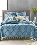 Lucky Brand Diamond Navy Tuft Queen Bed Cover T4102063. Fixed Price $87.99.