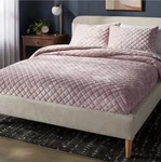 King Luxe Diamond Stitch Velvet Quilt Mauve Threshold: Oeko-tex. Fixed Price $33.00.