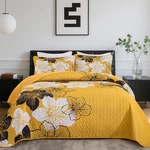 Djy Yellow Quilt Set Queen 3 Pieces Floral Bedding Soft Botanical. Fixed Price $62.74.