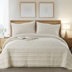 Kasentex Luxury Velvet Quilt Set 3 Pieces Oversized King, Light Khaki. Fixed Price $113.58.