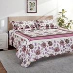 Dada Bedding Floral Eclectic Pink Purple Blooms Quilted Bedspread Set, Cal King. Fixed Price $44.00.
