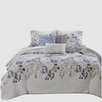 Madison Park Blue Luna 6-PC. Floral Reversible Quilt Set, Full/queen.. Fixed Price $81.00.