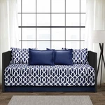 39"X75" 6PC Edward Trellis Daybed Cover Set Navy - Lush Cor: Includes. Fixed Price $25.49.