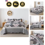 King Bedspread Quilt Set Oversized California Reversible Large Bedding. Fixed Price $121.55.