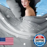 Downcool Cooling Comforter Queen Size, Grey Blanket Hot Sleeper, Lig. Fixed Price $87.39.