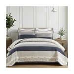 Striped Quilt Queen Size - Navy White Set With Matching Shams... Fast Ship. Fixed Price $182.99.