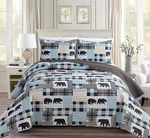 Rustic Modern Farmhouse Cabin Lodge Stripe Quilted Bedspread Coverlet Bedding.... Fixed Price $69.48.