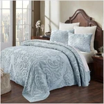 Soft Lightweight Chenille Bedspread Twin Size, Blue Floral Tufted Bedding Set, 9. Fixed Price $123.99.
