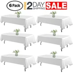 Manteles De Tela Blanco 60X102 Pulgadas Para Mesa Rectangular Fiesta En Oferta. Fixed Price $40.01.