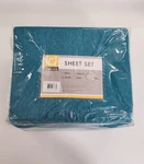 Intelligent Design Queen 4-PIECE Sheet Set Teal Cotton Blend Jersey Knit Bedding. Fixed Price $58.00.