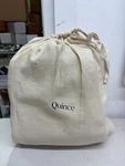 Quince European Linen Piped Duvet Cover Set Oat / Espresso - Full Queen. Fixed Price $99.88.