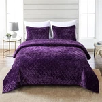 Fredsure Distressed Velvet Quilt Set, 3 Pieces Purple King,. Fixed Price $125.58.