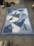 The Company Store Twin Dinosaur Patchwork Quilted 100% Cotton Blue Holes. Fixed Price $30.00.
