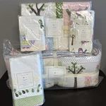 New Pottery Barn Baby Hayley 4PC Quilt Sham Sheet Skirt Crib Bedding Set. Fixed Price $198.98.
