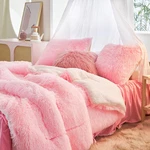 Uozzi Pink Faux Fur King Comforter Set - Ultra Soft Luxury Plush 3 Pieces. Fixed Price $82.99.
